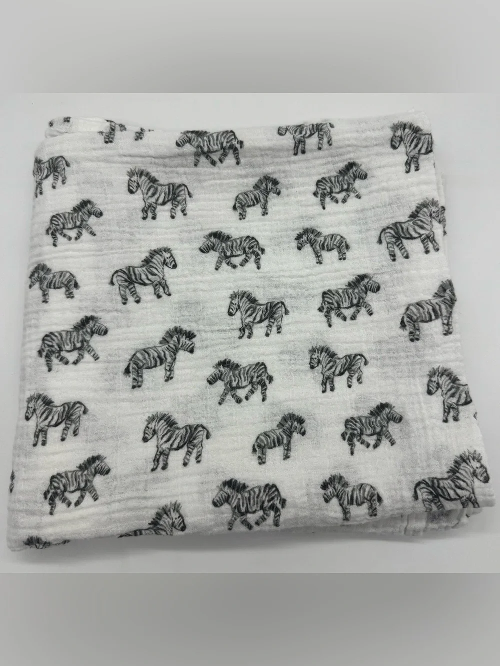 Mud Pie Muslin Swaddle Blanket in Zebra Print